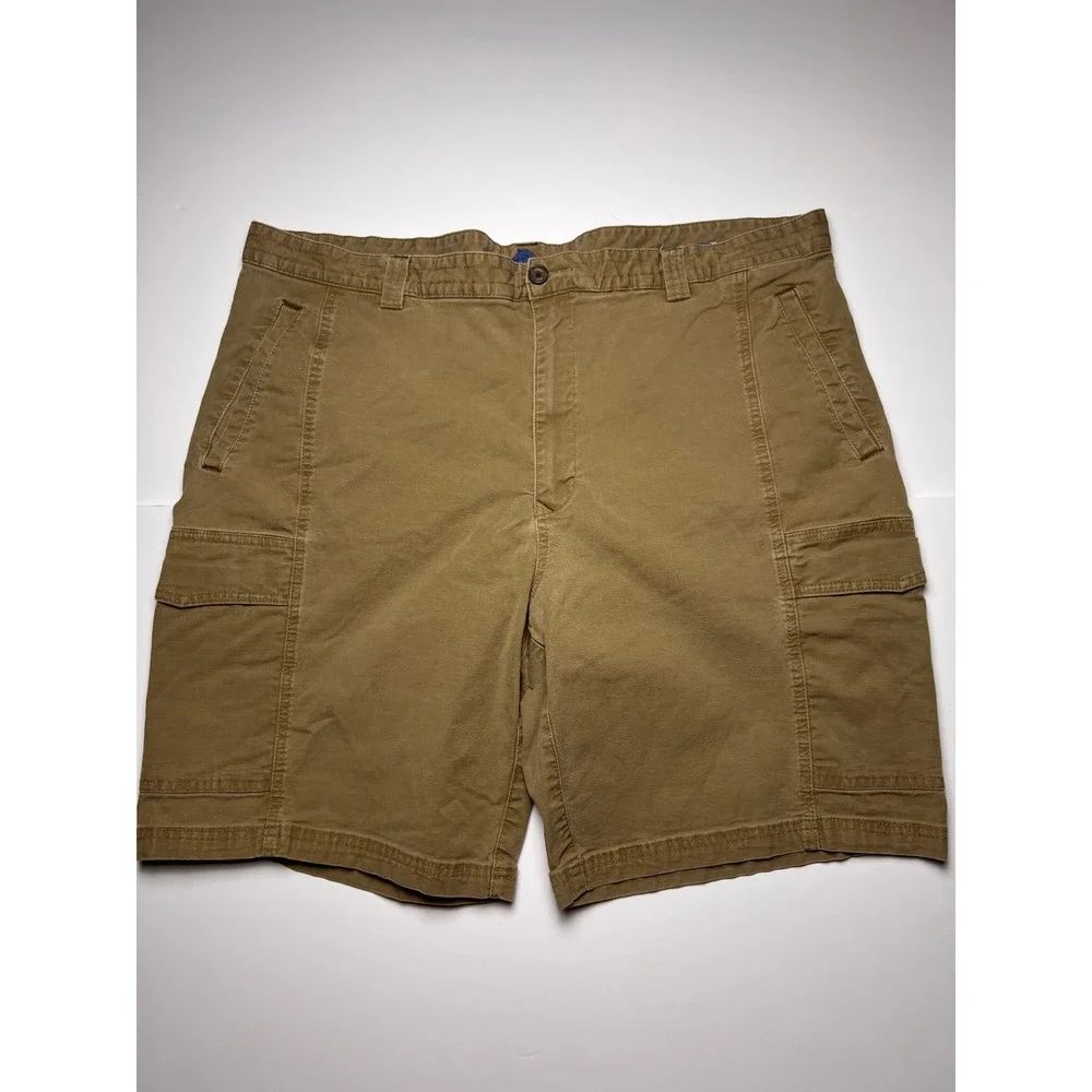 Tommy Bahama Cargo Shorts Mens 42 Khaki Brown Cotton Blend Relaxed Island Casual